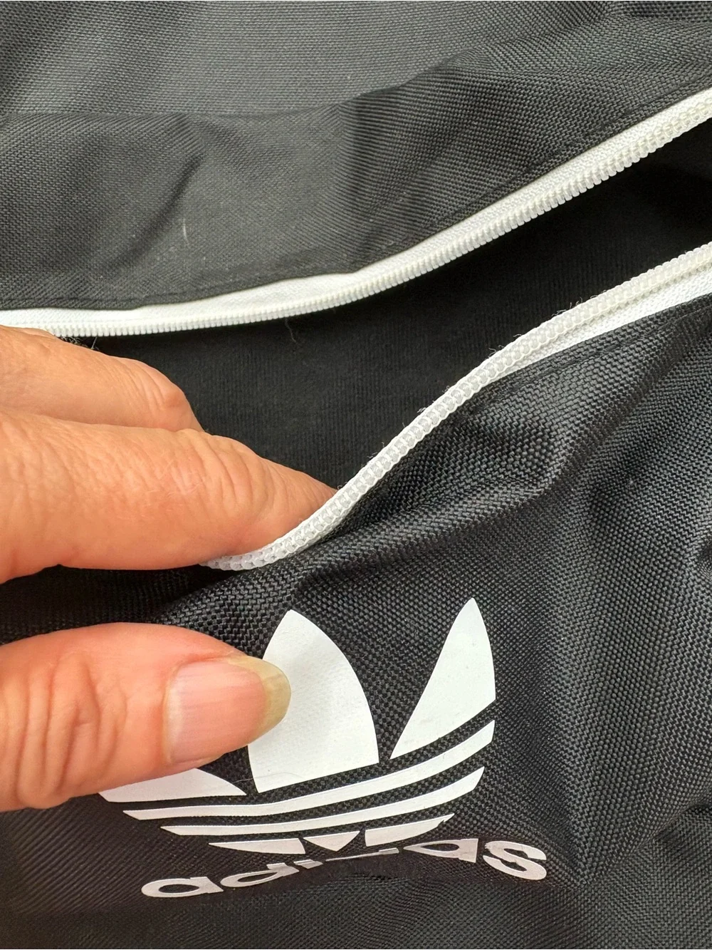 adidas multi-pocket Black Backpack with White Trefoil and Accents